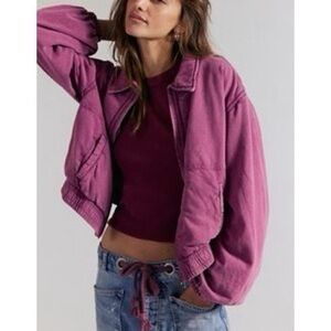 Women's Casual Purple Bomber Jacket